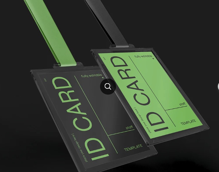 3d Two Hanging ID Cards Mockup -Product Mockups