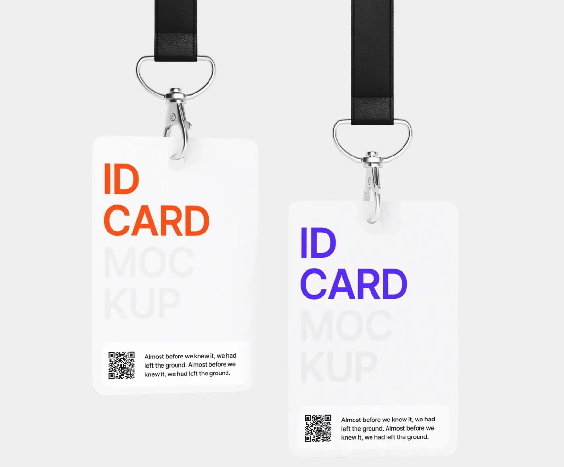 Free Realistic ID Cards PSD Mockup