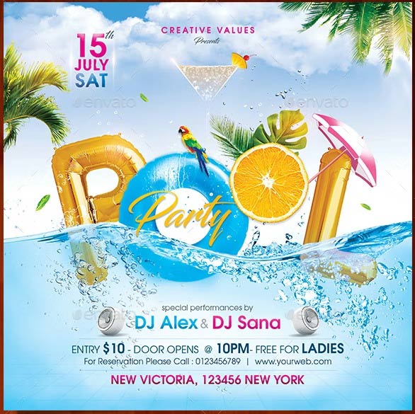 Pool Party Flyer 