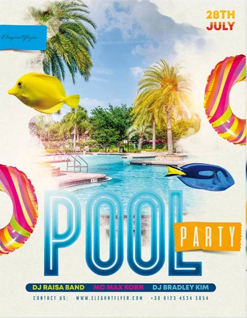 POOL PARTY - FREE FLYER PSD TEMPLATE