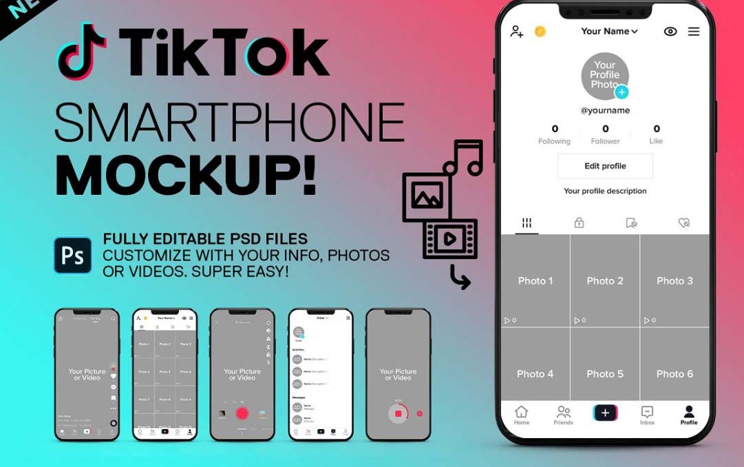 TikTok-Smartphone-Mockup-Templates-&-Themes-