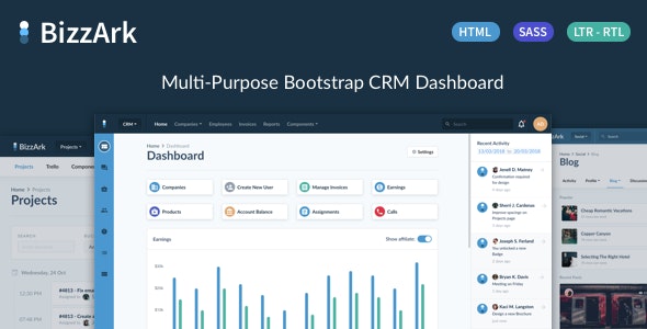 BizzArk - Multi-Purpose Business CRM Saas Admin 