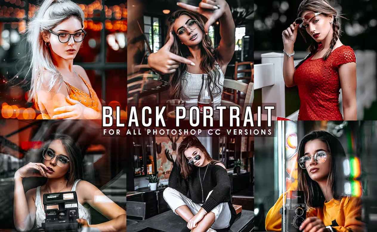 Black Tones Portrait Photoshop Actions 