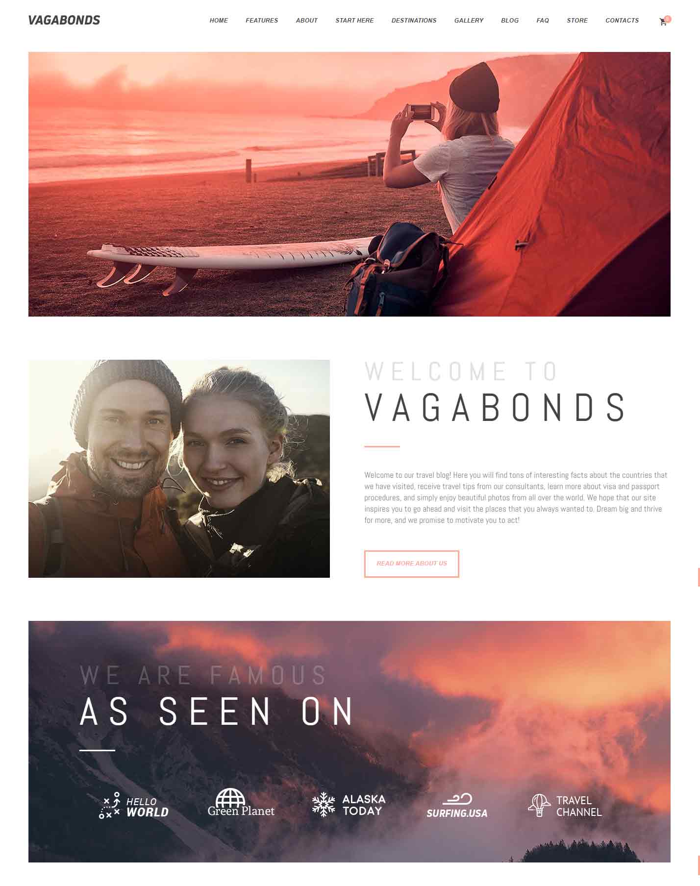 Vagabonds For Personal Travel Blog WordPress Themes 