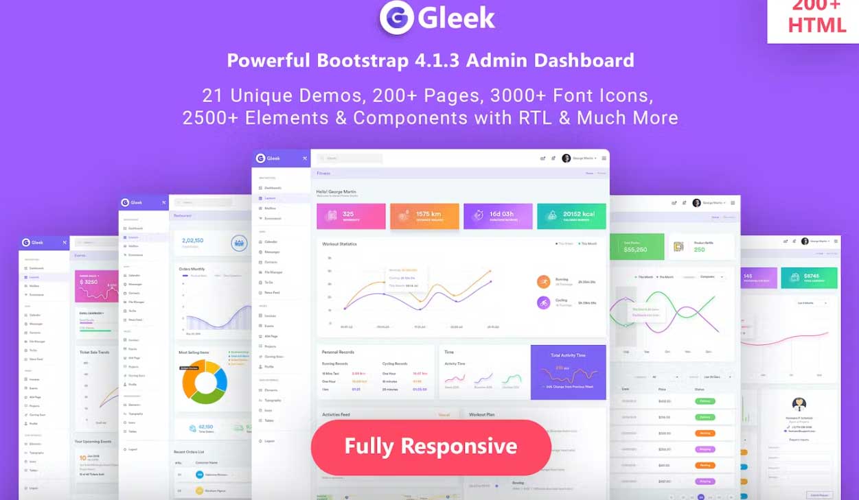 Gleek | Powerful Bootstrap 4 Admin Dashboard Template 