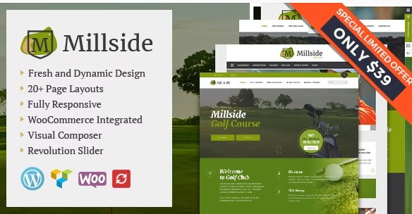 Millside - Golf and Sport WordPress theme