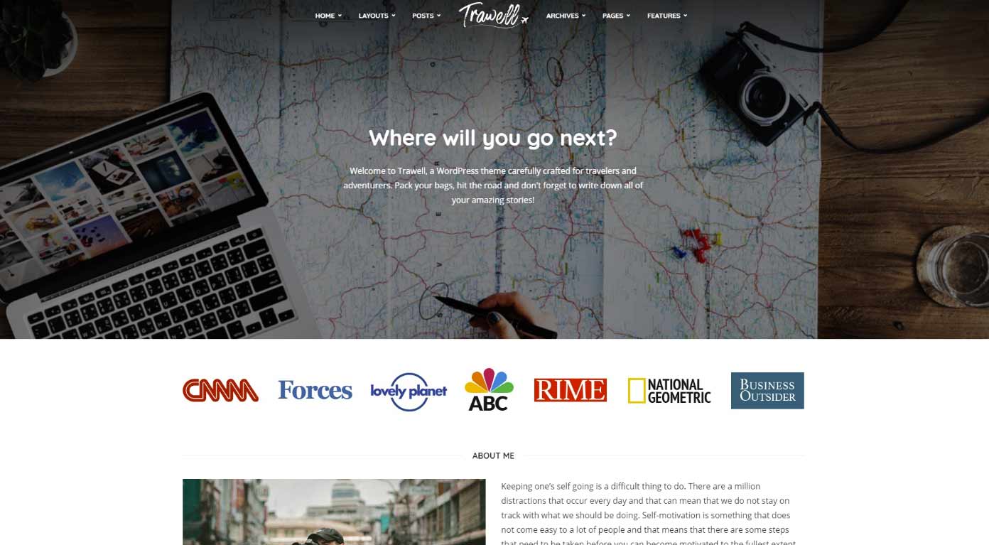 Trawell - Travel Blog WordPress Theme 