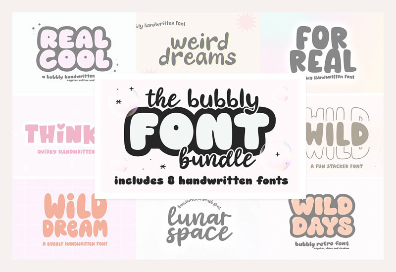 Bubbly Retro Font Bundle 