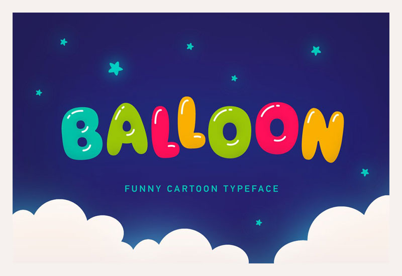 Balloon Typeface Cute Bubble Fonts