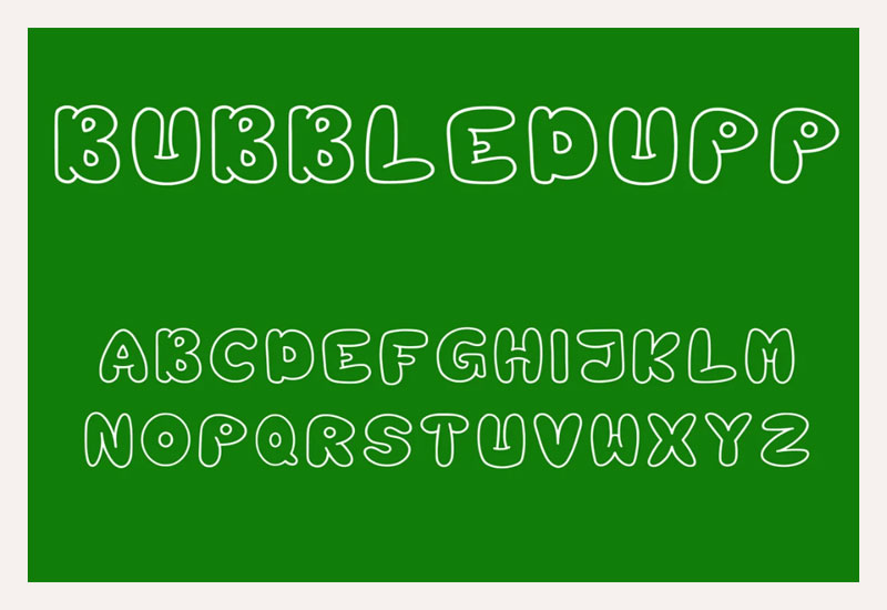 Bubbledupp font by Marina Sanders 
