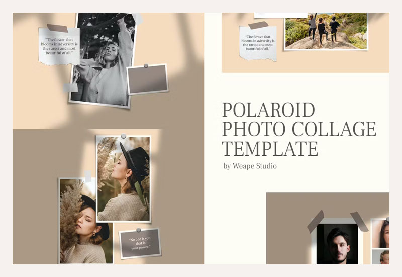 Polaroid Photo Collage Template