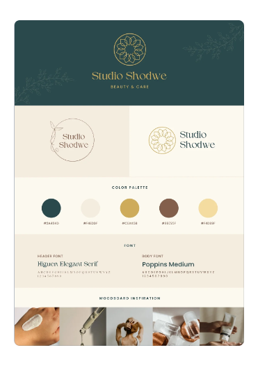 Beauty and Care Brand Board Style Guide A4 Document