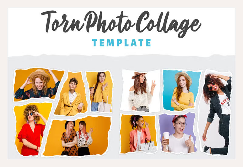 Torn Photo Collage Template