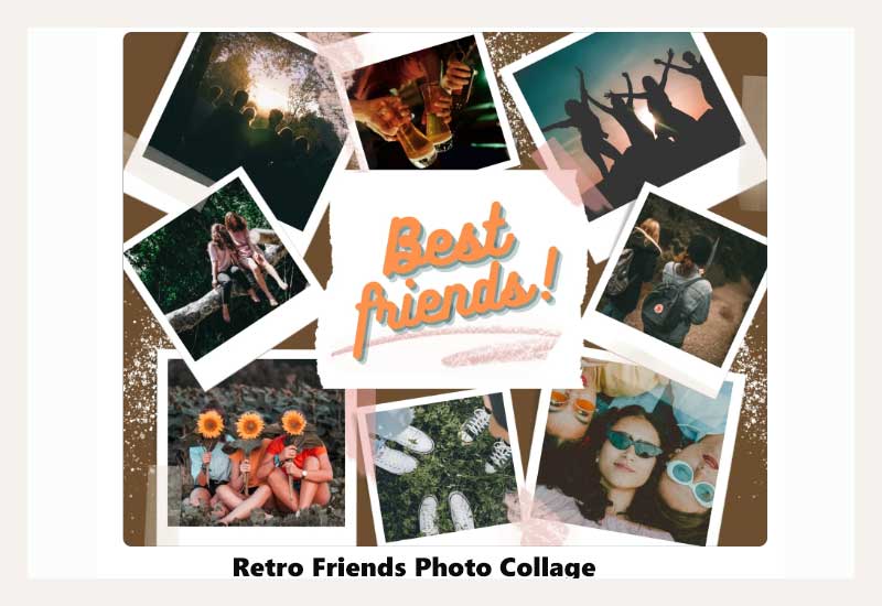 Retro Friends Photo Collage