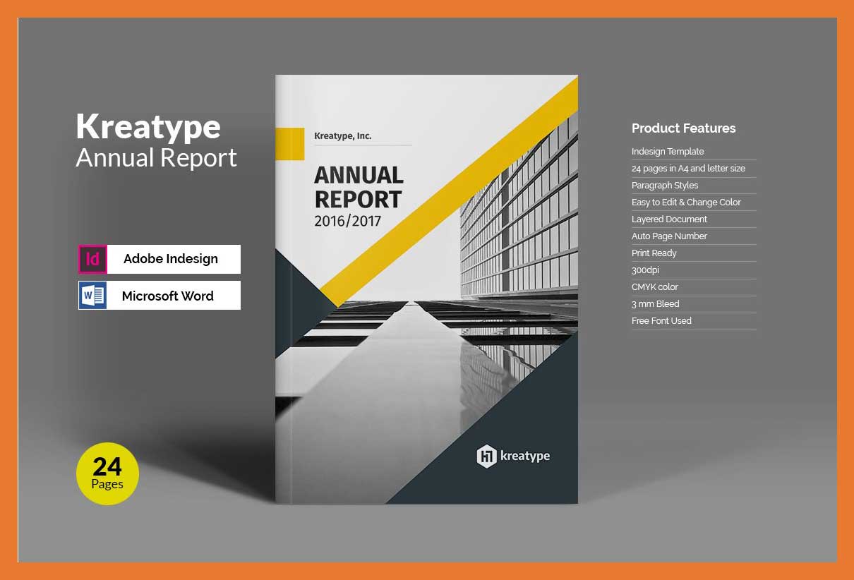 Kreatype Annual Report Compatible with: Adobe InDesign, Word 
