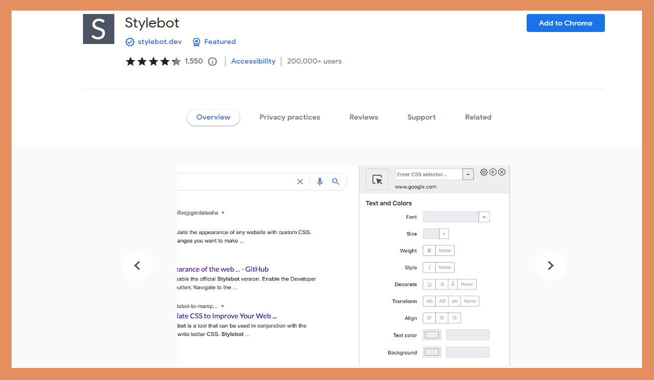 Stylebot is one of the best chrome extensions for designers 