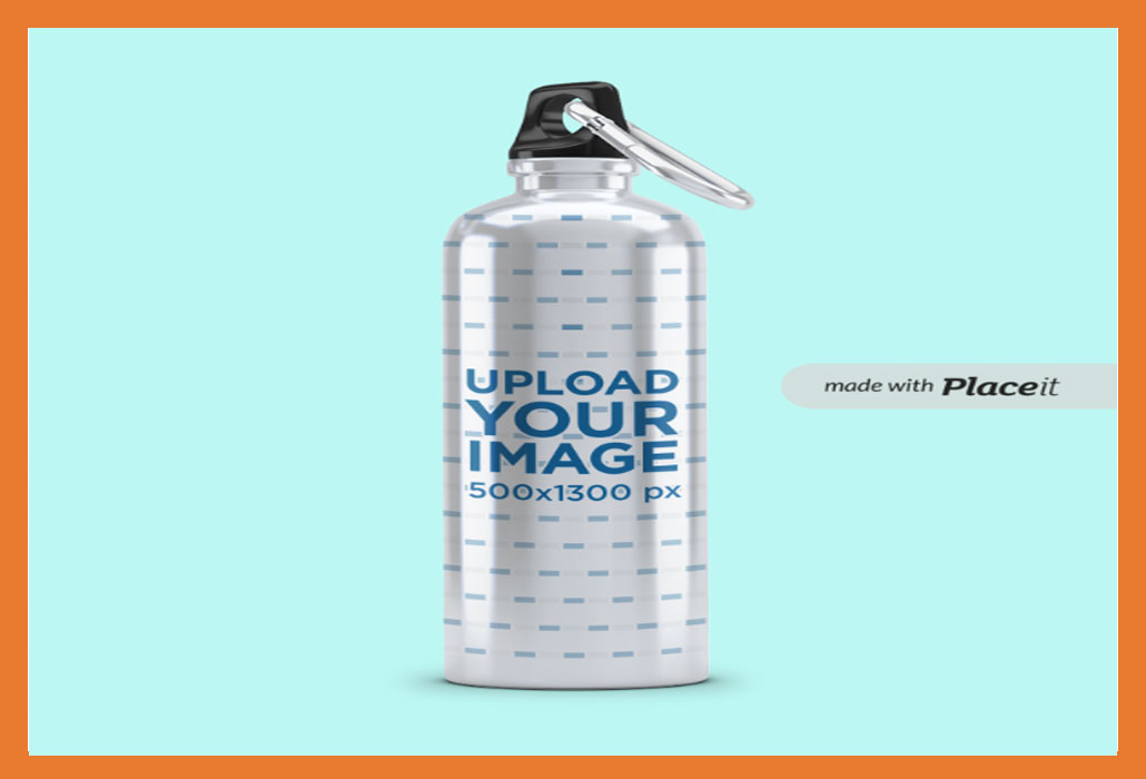 Simple Aluminum Water Bottle Mockup
