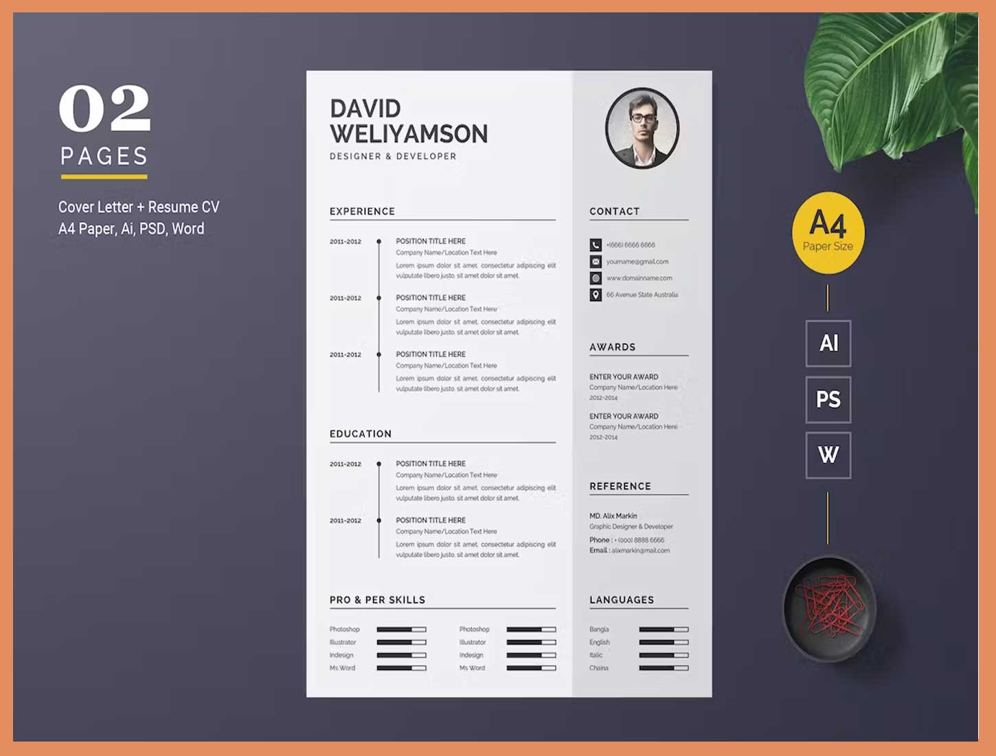 Classic Word Resume Template by Envato Elements