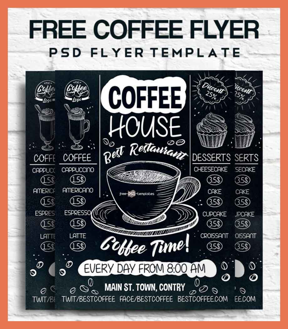 Free Flyer Template for Coffee Shop by Free PSD Templates