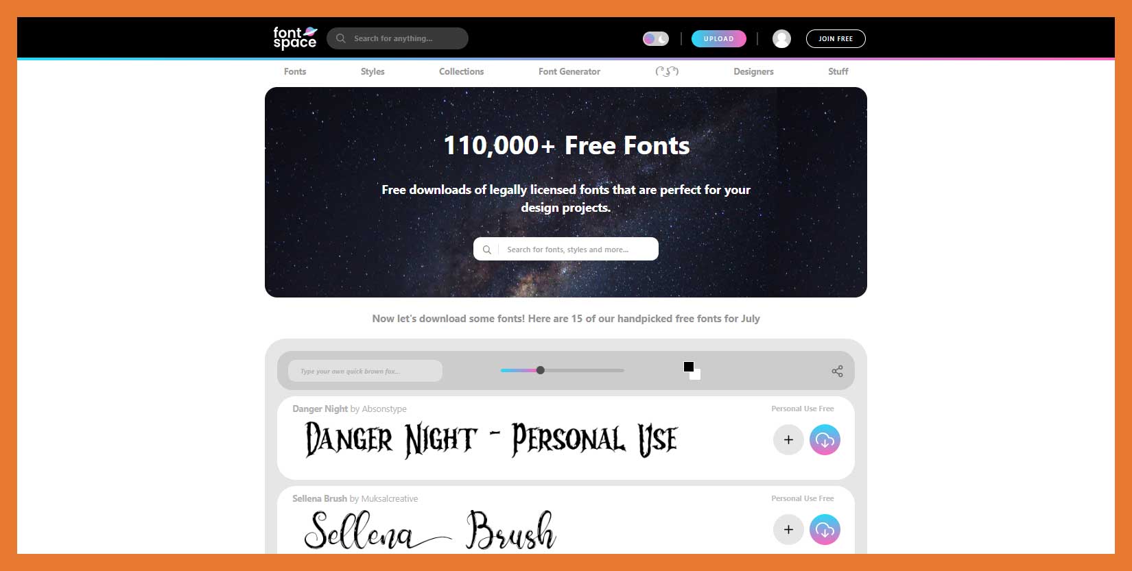 FontSpace For Free Website Fonts