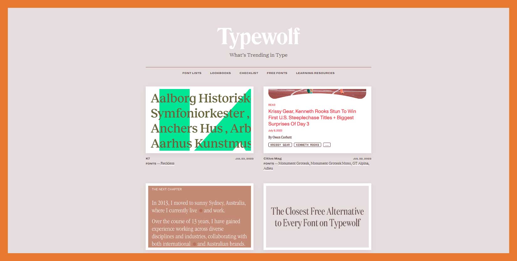 Typewolf Landing Page For Font Collection
