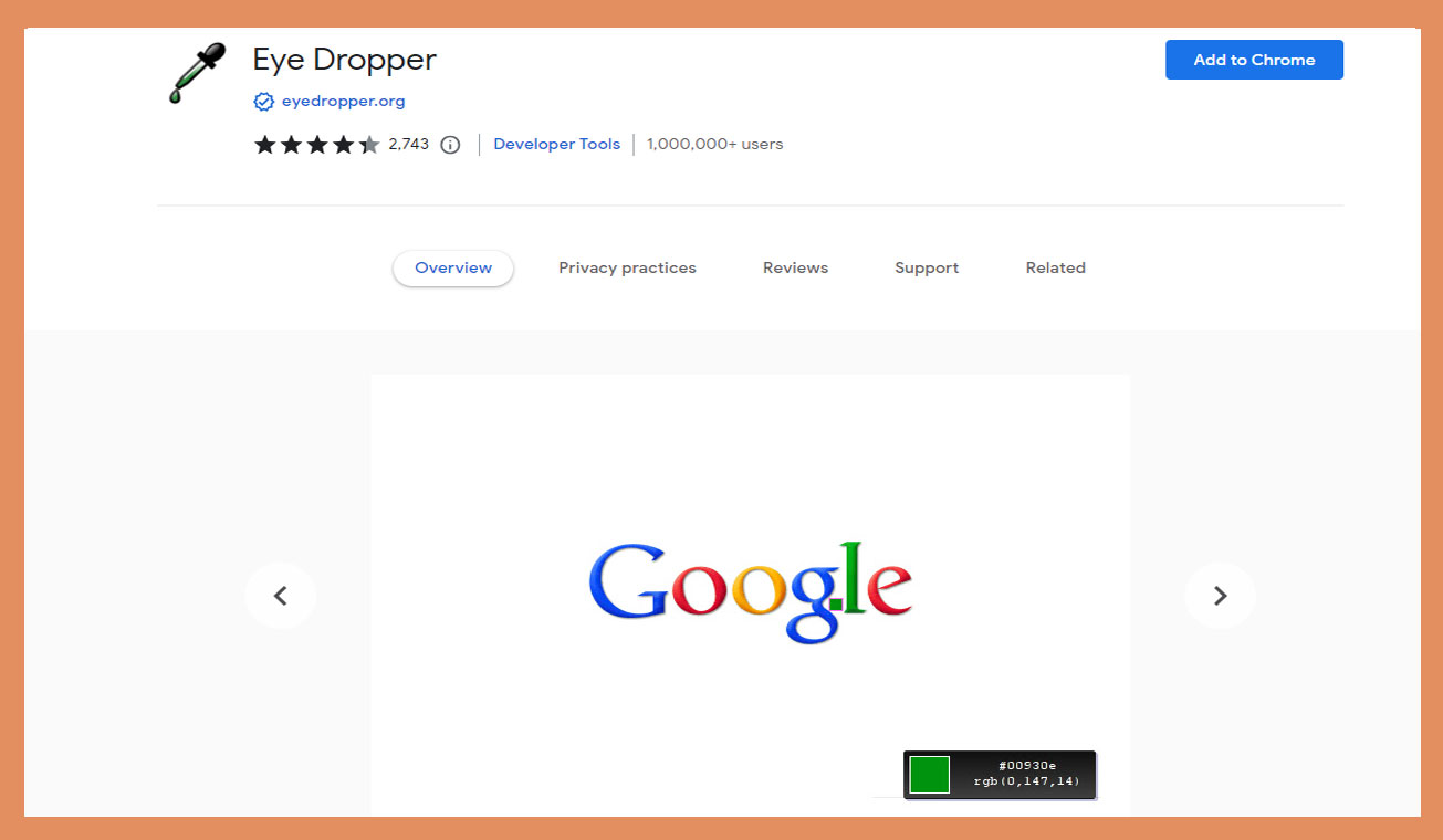 Eye Dropper is a color picker extension for google chrome