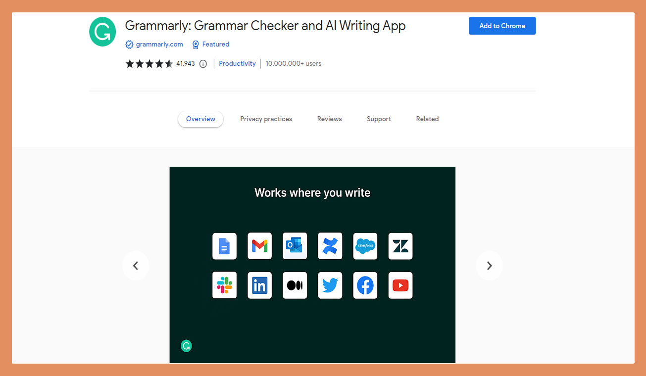 grammarly extension for chrome