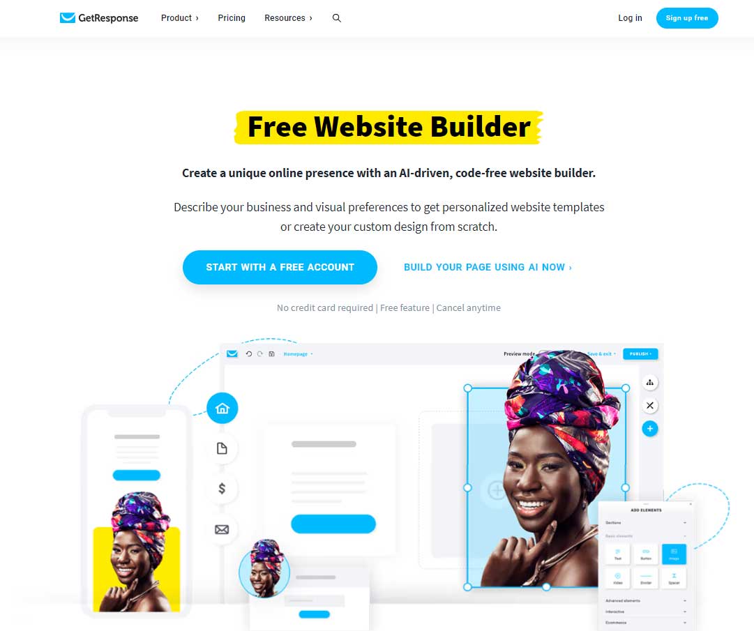 Getresponse - Free Ai Website Builder