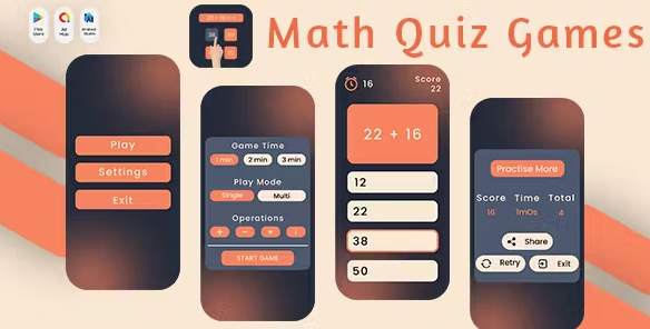Math Quiz Game - Android App Template