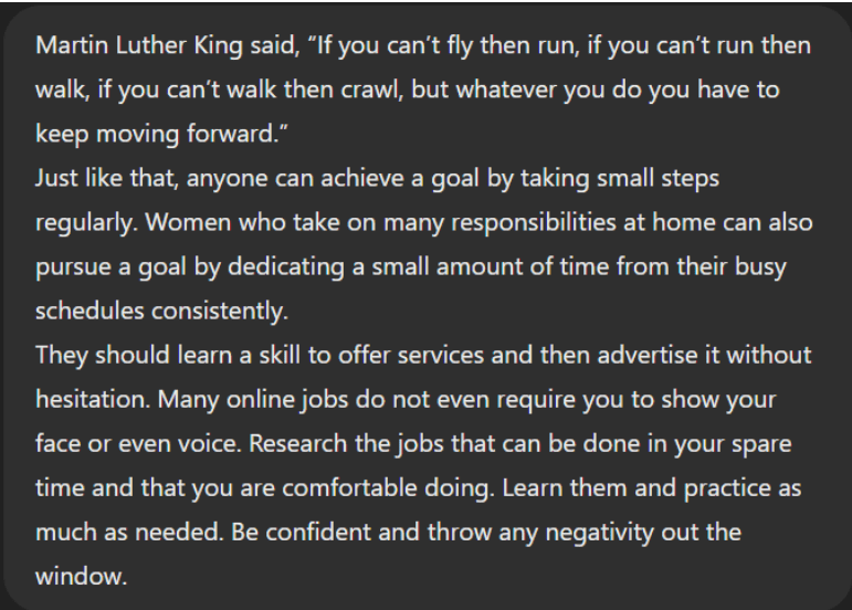 hand written paragraph